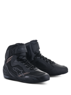 Alpinestars Faster-3 Rideknit® Shoes, motocyklowe buty do jazdy, czarne, lekka cholewka z mikrofibry i siatki, sznurowane zapięcie z paskiem na rzep na kostce, smukły szosowy design wyścigowy