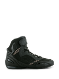 Alpinestars Faster-3 Rideknit® Shoes, czarne motocyklowe buty typu sneakers, lekka konstrukcja z mikrofibry i oddychającej siateczki, sznurowane zapięcie z paskiem na rzep na kostce, ochronna konstrukcja z wysoką cholewką do miejskiej jazdy szosowej