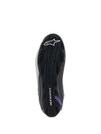 Alpinestars Stella Faster-4, damskie buty motocyklowe, podeszwa z teksturowanej gumy, czarne, szare i fioletowe.