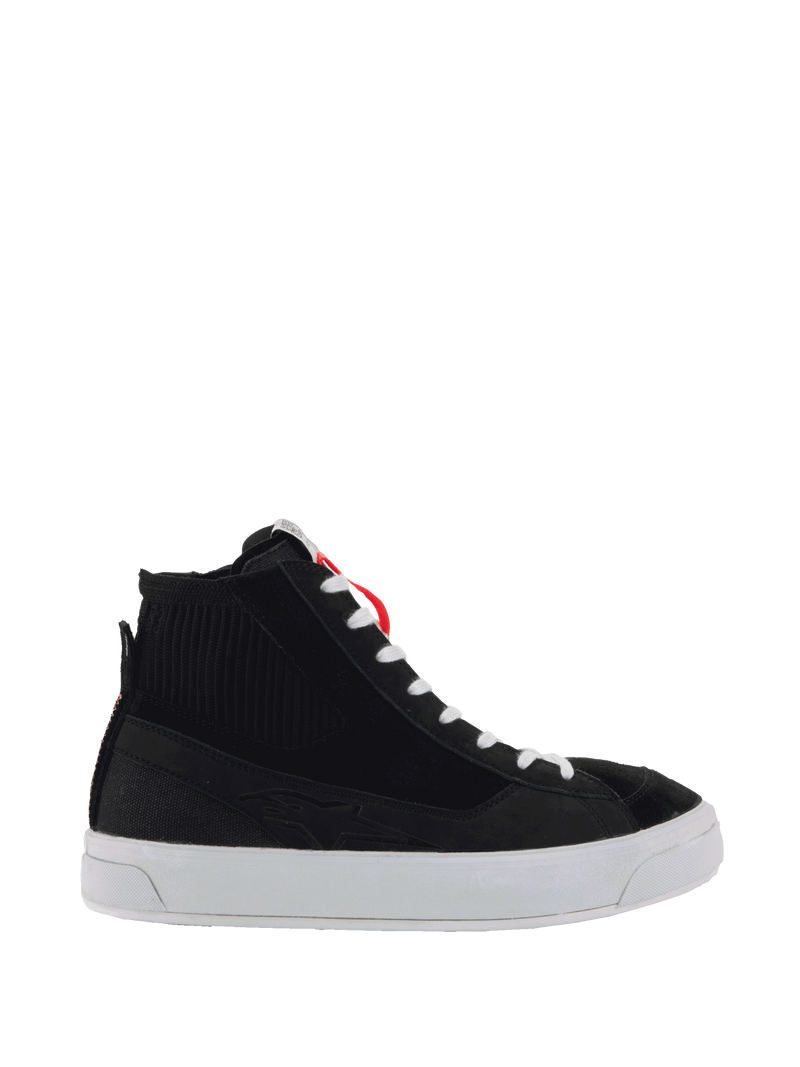 Alpinestars Stella Stated Podium, damskie buty motocyklowe miejskie w stylu skate, czarne i białe, wulkanizowana podeszwa.