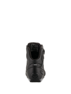 Buty motocyklowe Alpinestars Faster-3 Drystar®, kolor Black Cool Gray, widok z tyłu ukazujący wzmocnienie pięty, odblaskowy element oraz wewnętrzną wyściółkę, wodoodporna konstrukcja z mikrowłókna do jazdy szosowej.
