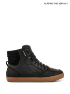 Alpinestars J-6 Waterproof, męskie miejskie buty motocyklowe, czarne z gumową podeszwą w kolorze brązowym, skórzana konstrukcja z wodoodporną membraną