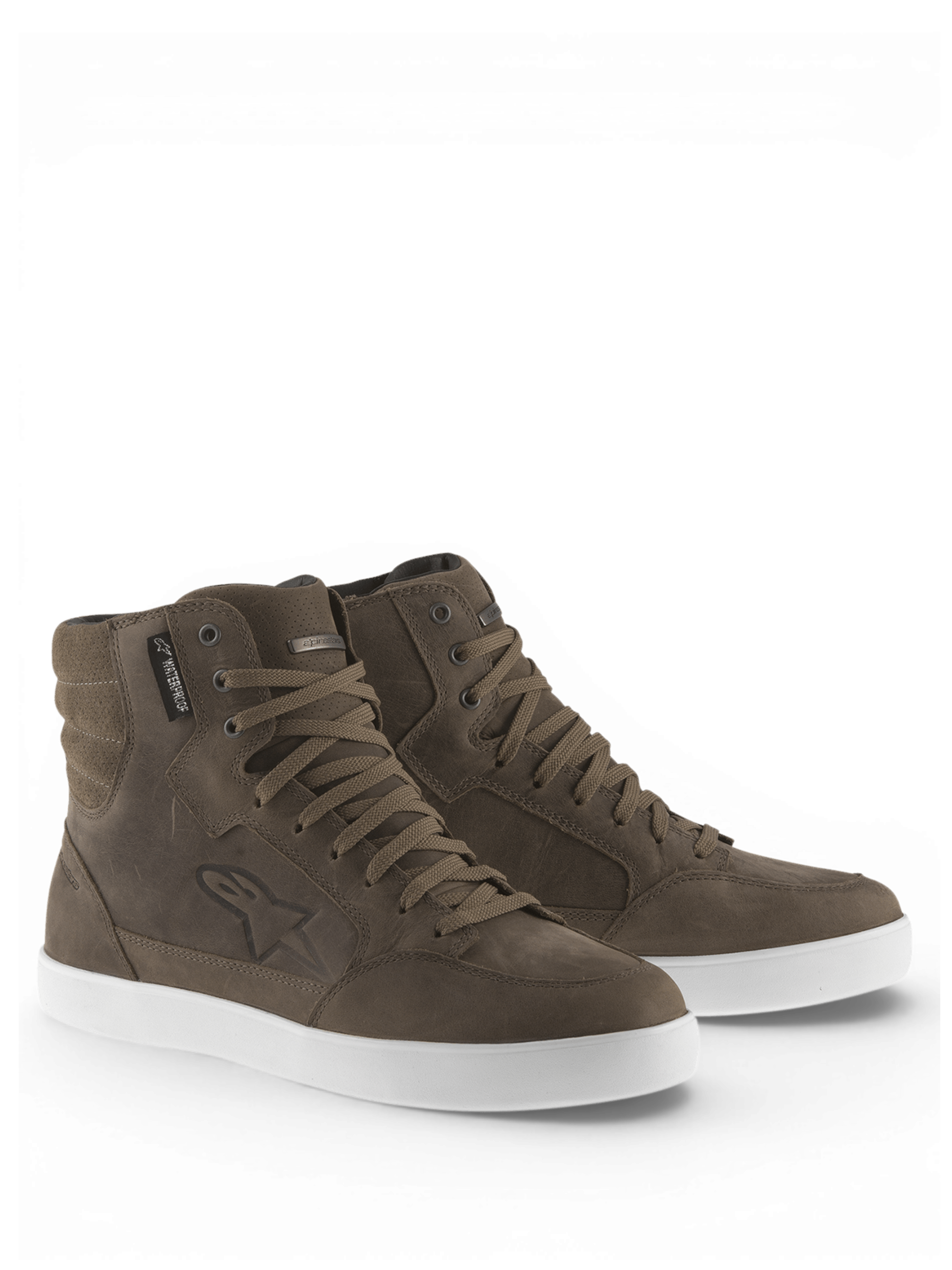 Alpinestars J-6 Waterproof, męskie buty motocyklowe miejskie, brązowe i białe, wodoodporne, wykonane ze skóry premium