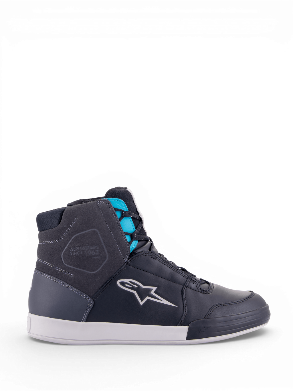 Alpinestars Chrome Drystar Shoes, waterproof urban riding, women's, black and turquoise, casual leather construction.
