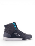 Alpinestars Chrome Drystar Shoes, waterproof urban riding, women's, black and turquoise, casual leather construction.