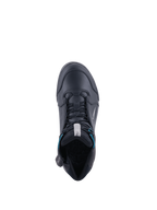 Alpinestars Chrome Women's Drystar Shoes, black waterproof motorcycle riding footwear with turquoise accents, top-down view.