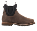 Alpinestars Turnstone Shoes, Chocolate Brown Leather Chelsea Boots, Urban Motorcycle Footwear, Black Elastic Side Panels, Rugged Tread Sole, Classic Silhouette
