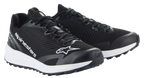 Alpinestars Meta Road V2 Shoes, buty sportowe, czarno-białe, przewiewna cholewka z siateczki z białym logo Alpinestars, gruba biała podeszwa środkowa, sportowy design dla personelu zespołów wyścigowych