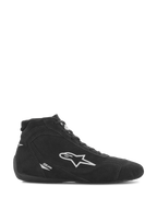 Alpinestars SP V2 Shoes, Auto Racing Footwear, Black suede with white Alpinestars star logo, high-top profile, lace-up closure, ultra-thin racing sole, sleek motorsport design
