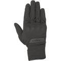 Alpinestars Stella C1 Windstopper V2, damskie miejskie rękawice motocyklowe, czarne, widok z wierzchu dłoni, subtelna zintegrowana ochrona kostek, tłoczone logo na mankiecie, wiatroszczelna tkanina GORE-TEX Windstopper