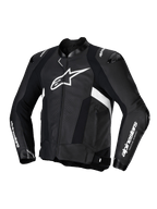 Alpinestars Missile V3, męska kurtka motocyklowa skórzana wyścigowa, czarna i biała, certyfikowana CE, ochraniacze ramion i łokci