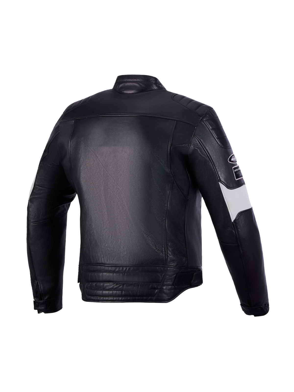Alpinestars Revern Kurtka skórzana, certyfikowana kurtka motocyklowa w stylu heritage, widok z tyłu w kolorze czarnym i szarym, konstrukcja z wysokiej jakości skóry bydlęcej