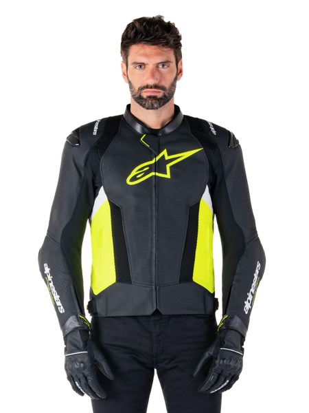 Missile V3 Airflow Leather Jacket - BLACK RACING/SPORT