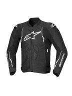 Alpinestars kurtka Dusk skórzana, męska czarna i biała wyścigowa kurtka motocyklowa, skóra premium, certyfikowana CE AA.