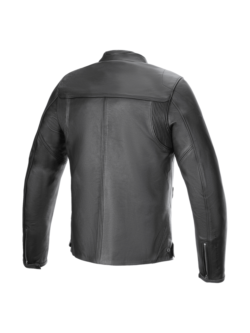 Alpinestars kurtka Blacktrack skórzana, męska miejska kurtka motocyklowa, czarna skóra bydlęca, tylne panele akordeonowe.