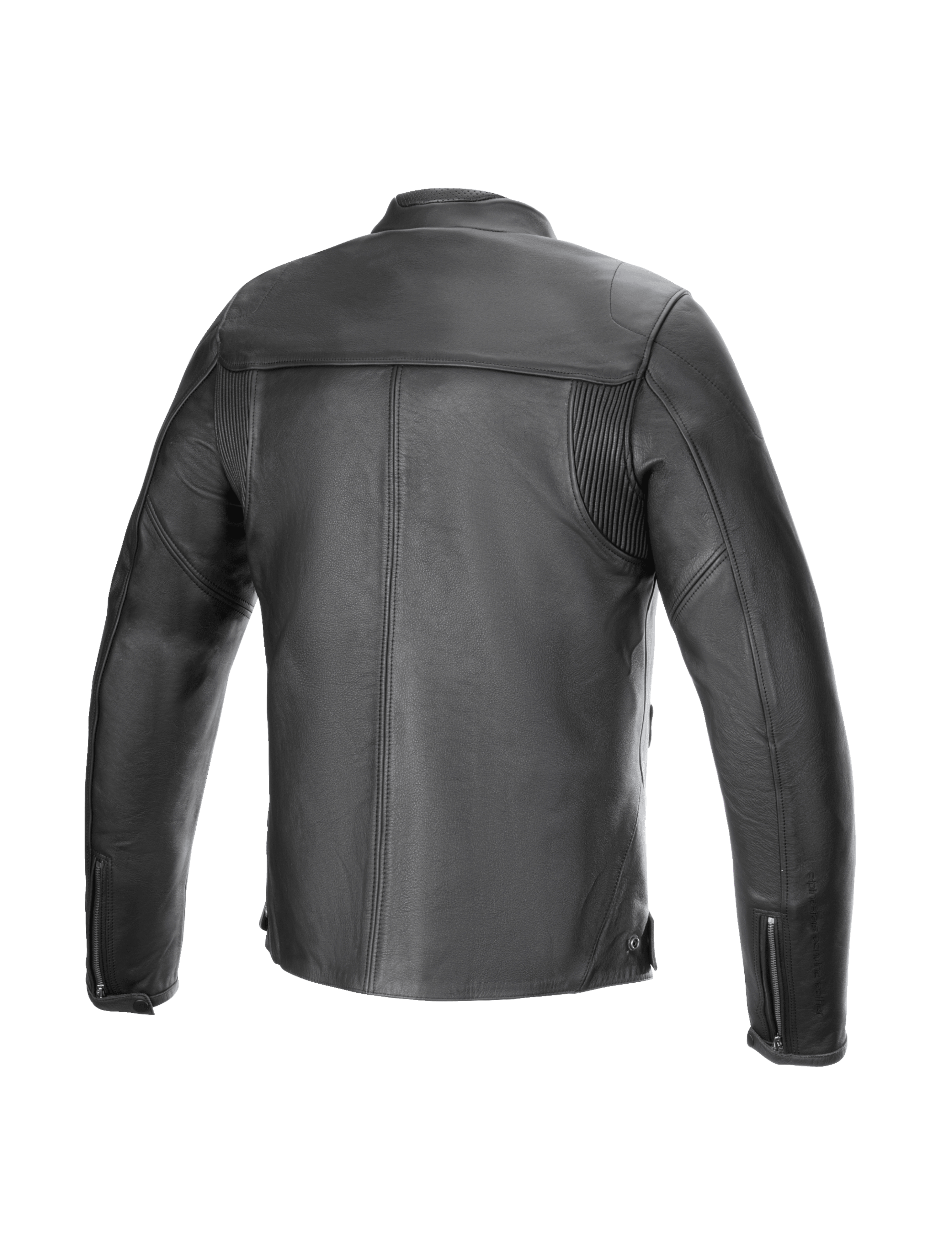 Alpinestars kurtka Blacktrack skórzana, męska miejska kurtka motocyklowa, czarna skóra bydlęca, tylne panele akordeonowe.