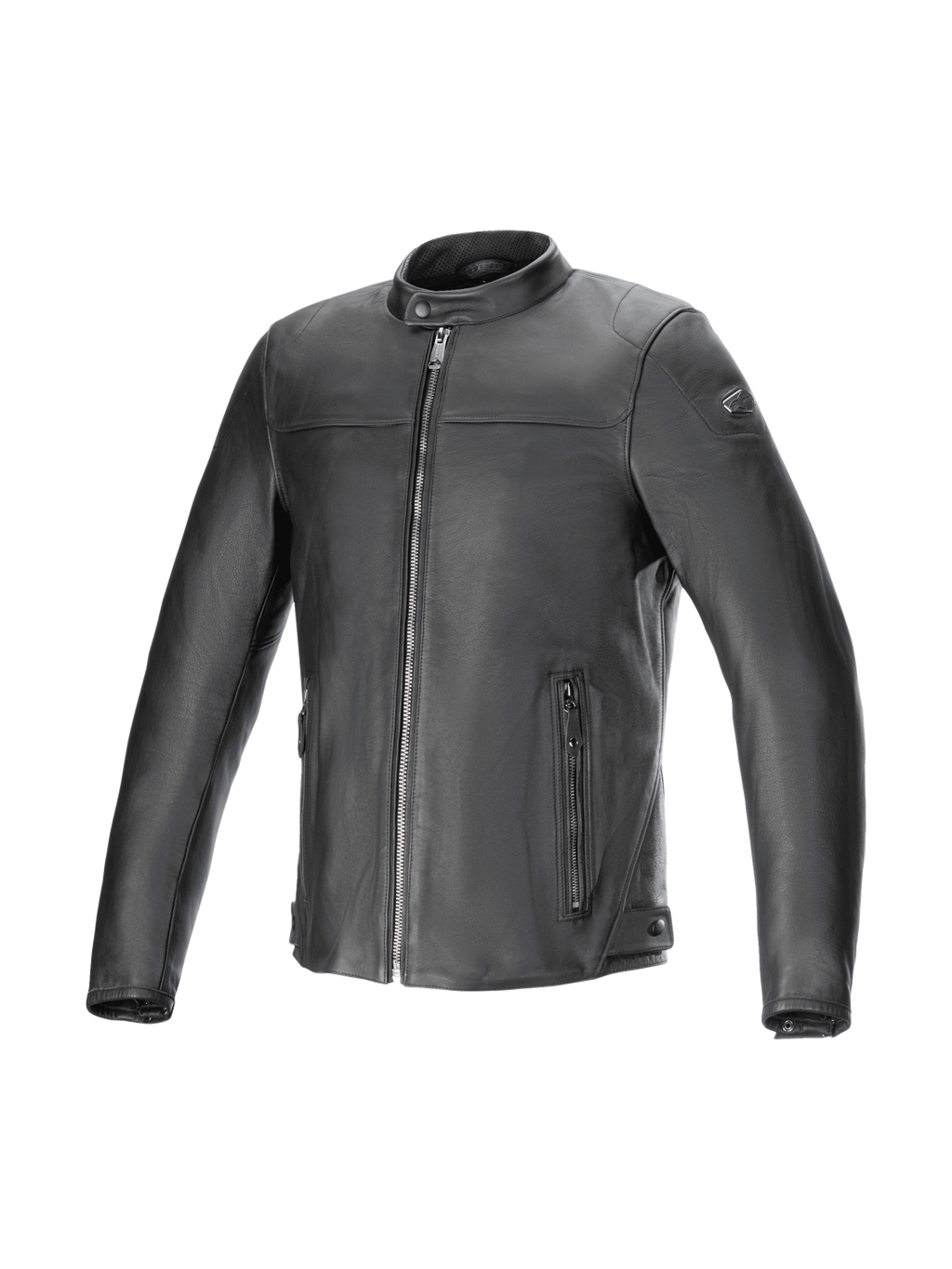 Alpinestars Kurtka Blacktrack Skórzana, męska kurtka motocyklowa, czarna, skóra bydlęca premium, styl urban road, gotowość na system Tech-Air, metalowe zamki gunmetal, certyfikat CE.