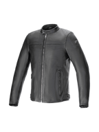 Alpinestars Kurtka Blacktrack Skórzana, męska kurtka motocyklowa, czarna, skóra bydlęca premium, styl urban road, gotowość na system Tech-Air, metalowe zamki gunmetal, certyfikat CE.