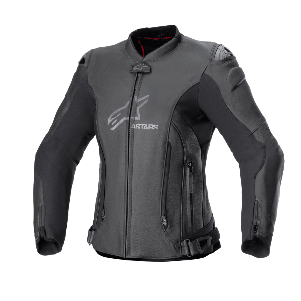 Alpinestars Kurtka Stella GP Plus V4 Skórzana, damska skórzana kurtka motocyklowa racingowa, czarna, certyfikat CE kategoria II AA, konstrukcja ze skóry premium