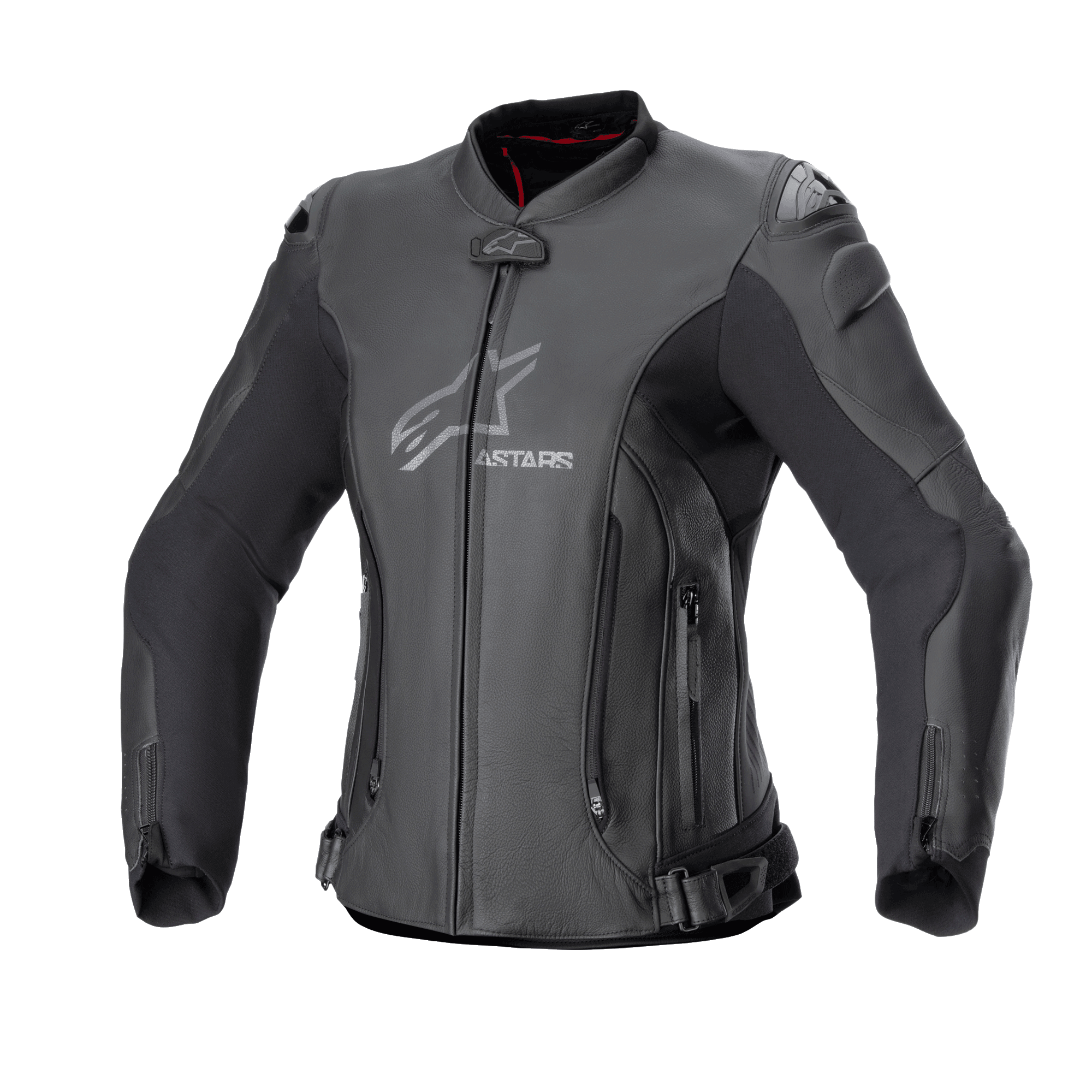 Alpinestars Kurtka Stella GP Plus V4 Skórzana, damska skórzana kurtka motocyklowa racingowa, czarna, certyfikat CE kategoria II AA, konstrukcja ze skóry premium