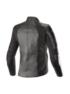 Alpinestars Stella Vika V2 Leather Jacket, Black Women's Urban Motorcycle Jacket with aramid stretch panels, rear view.