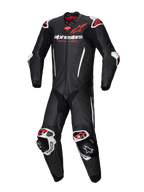 Alpinestars GP-R7 1 sztuka, męski skórzany kombinezon wyścigowy, czarny i czerwony fluo, skóra 1,3 mm, Tech-Air ready.