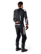 Alpinestars skórzany kombinezon GP-R7 1 sztuka, męski, wyścigowy, czarny i czerwony fluo, garb aerodynamiczny, Tech-Air Ready