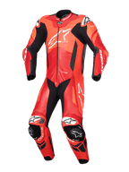 Alpinestars skórzany kombinezon GP Plus V4 Sprint 1 Sztuka, męski wyścigowy kombinezon motocyklowy, czerwony i biały, perforowana skóra premium, certyfikat AAA