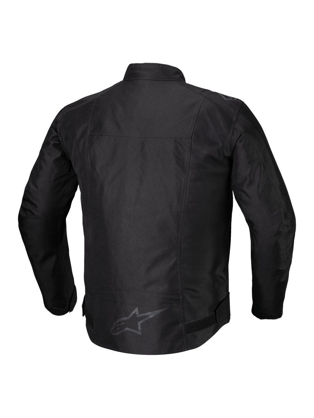 Alpinestars T-SPS V2 Wodoodporna Kurtka, męska tekstylna kurtka motocyklowa, czarna, widok z tyłu z detalami odblaskowymi i wydłużonym tyłem
