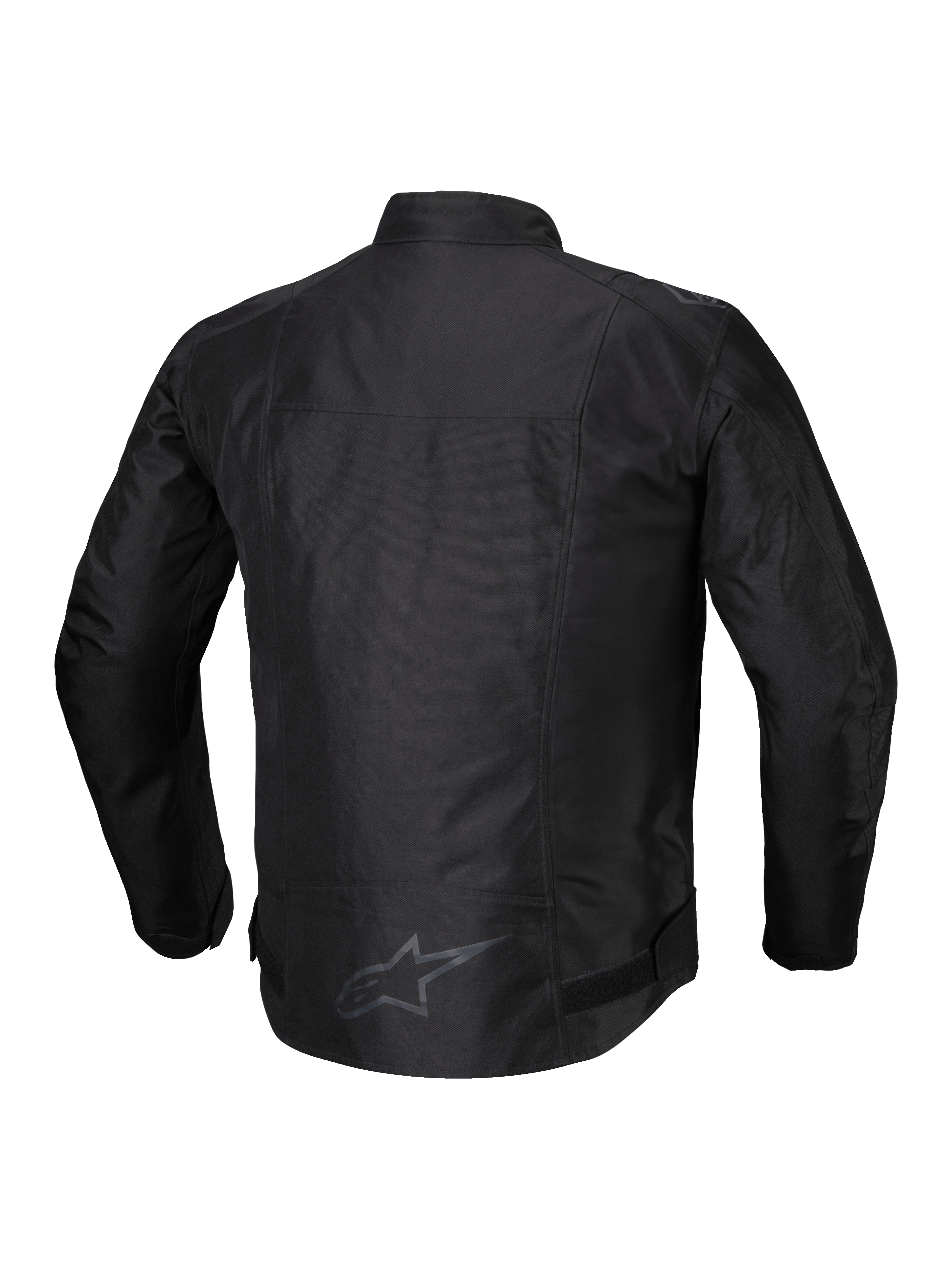 Alpinestars T-SPS V2 Wodoodporna Kurtka, męska tekstylna kurtka motocyklowa, czarna, widok z tyłu z detalami odblaskowymi i wydłużonym tyłem