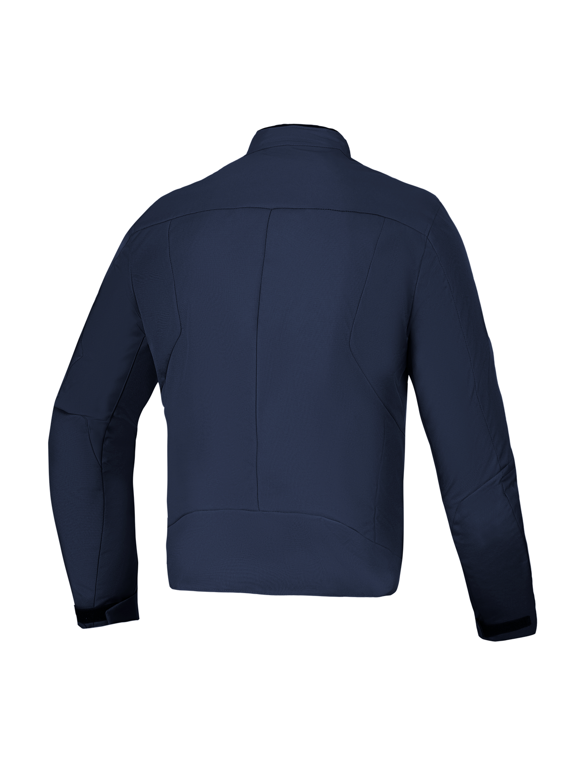 Alpinestars C-1 Waterproof Jacket, Dark Blue motorcycle textile jacket, rear view showing 3D back pattern and regular-fit design, CE certified A class
