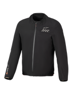 Alpinestars AMT-8 Stretch Drystar® XF Jacket Liner, czarna, lekka wodoodporna elastyczna kurtka, zamek błyskawiczny z przodu, logo AMT na klatce piersiowej, branding Drystar® XF na prawym rękawie, elastyczny kołnierz i mankiety.