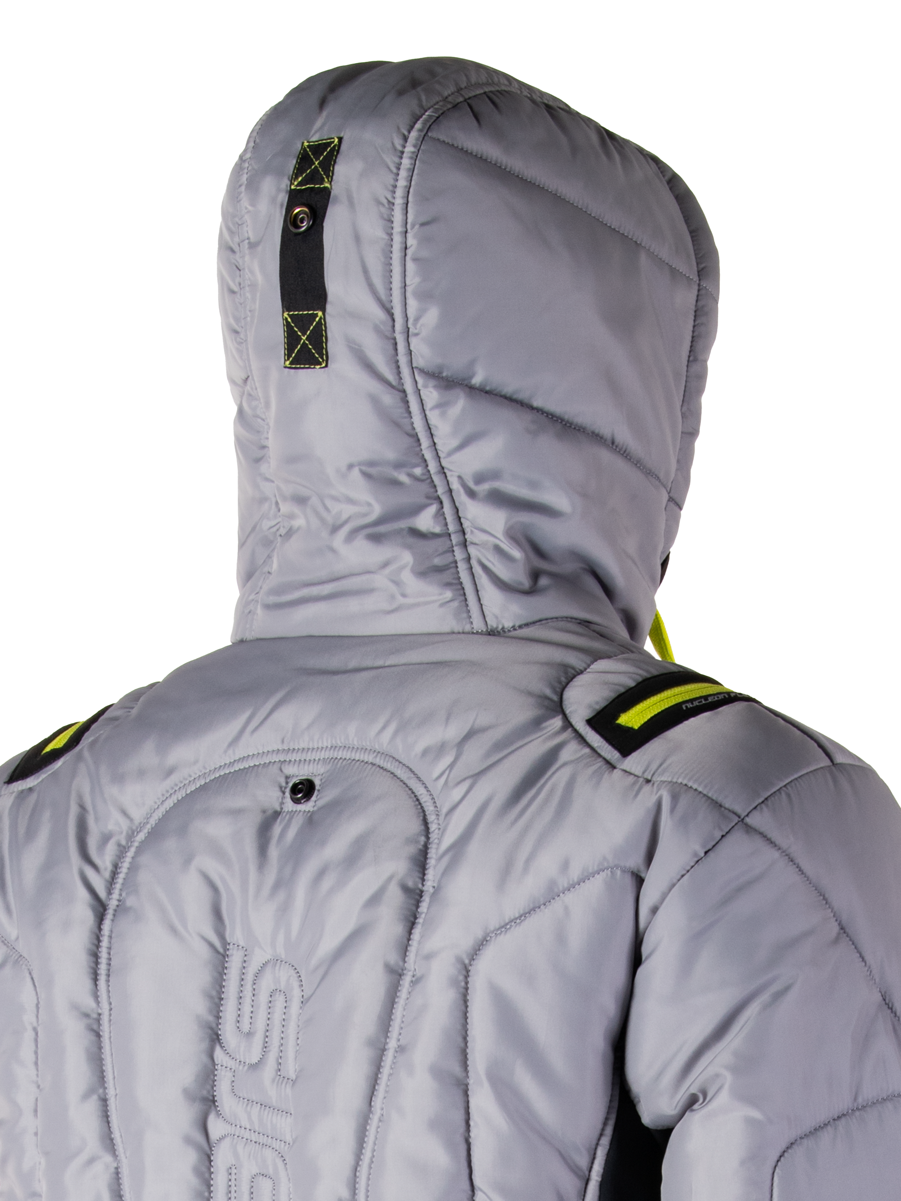 Alpinestars Mohobbs Waterproof Jacket, Motorcycle Jacket, Lunar Gray and Lime Punch, quilted bomber design with padded insulation, streetwear-inspired protective riding gear with Tech-Air compatibility