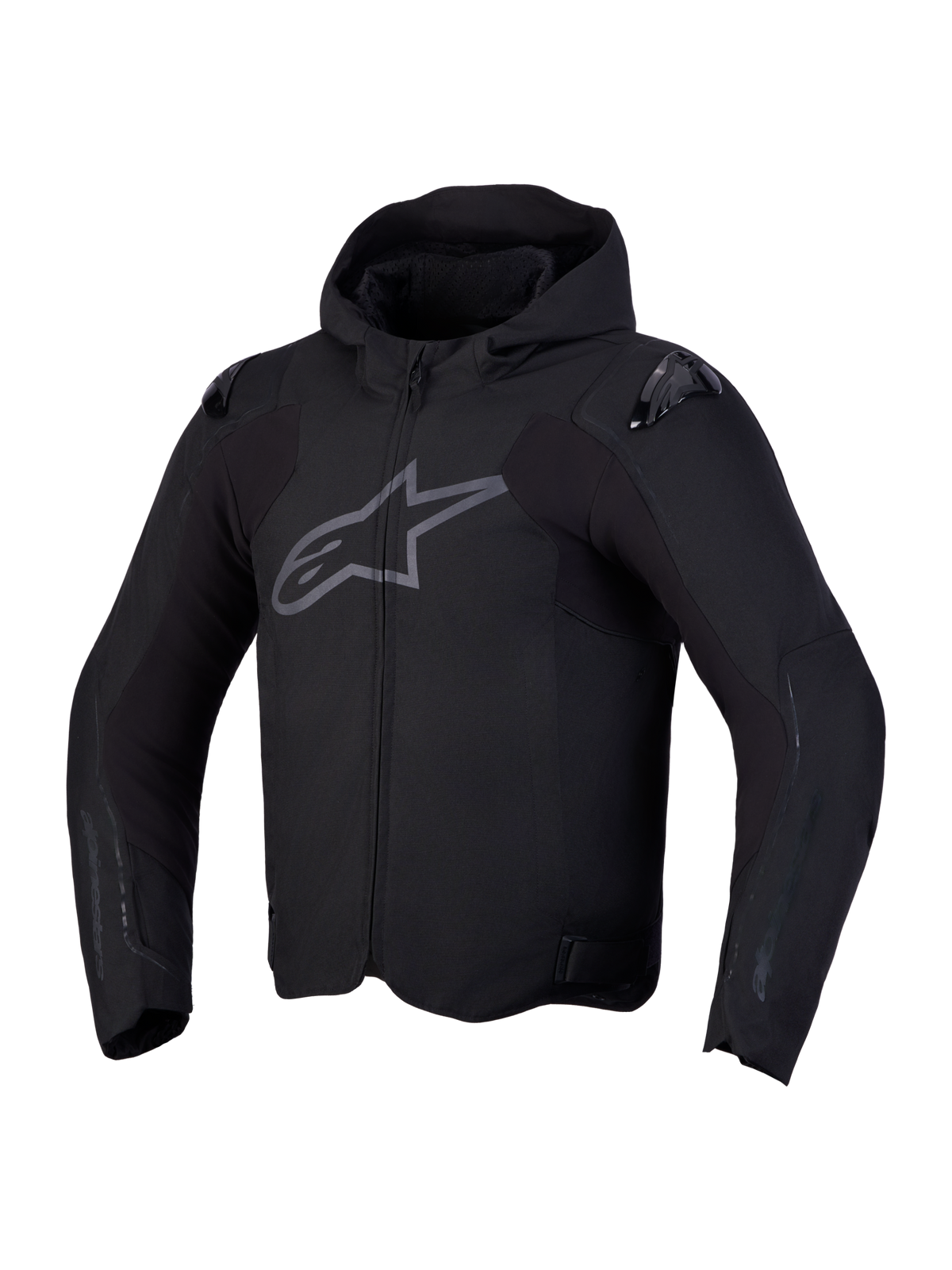 Alpinestars Zaca V2 Waterproof, męska wodoodporna kurtka motocyklowa sportowa, czarna, z zintegrowanym kapturem i ochraniaczami ramion DFS, certyfikat CE