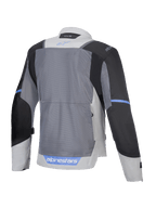 Alpinestars Kurtka ST-2 Air, motocyklowa kurtka touringowa, widok z tyłu przedstawiający oddychające panele siatkowe, szara, ciemnoszara i czarna, certyfikat CE poziomu AA, gotowa na system Tech-Air