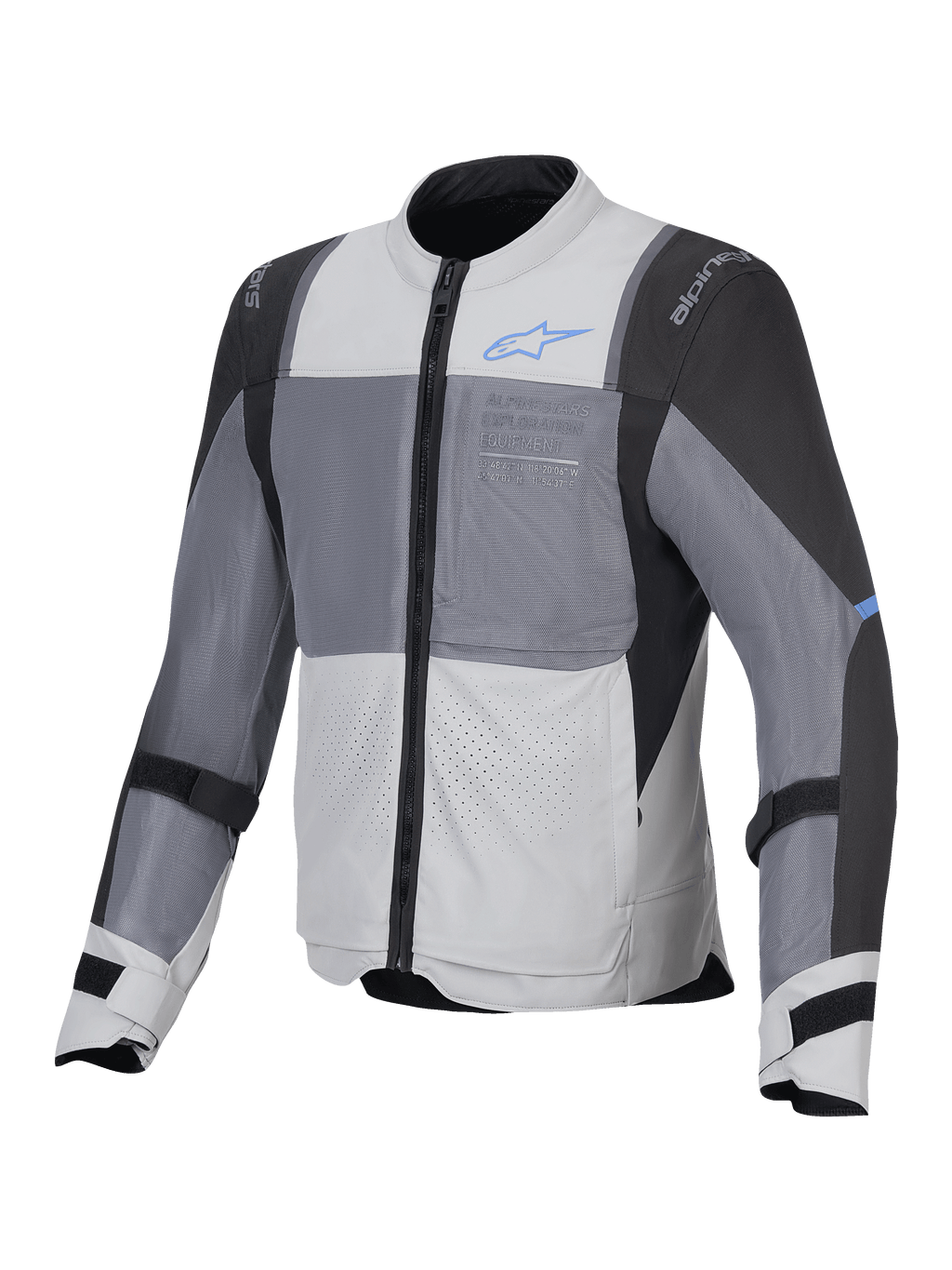 Alpinestars Kurtka ST-2 Air, męska turystyczna kurtka motocyklowa, lodowoszara, ciemnoszara i czarna, certyfikat CE poziomu AA z panelami wentylacyjnymi z siatki i ochraniaczami Nucleon Flex Plus