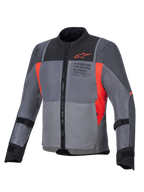 Kurtka Alpinestars ST-2 Air, męska tekstylna kurtka motocyklowa touring, szara i czerwona, wentylowane panele z siatki, certyfikat CE AA.