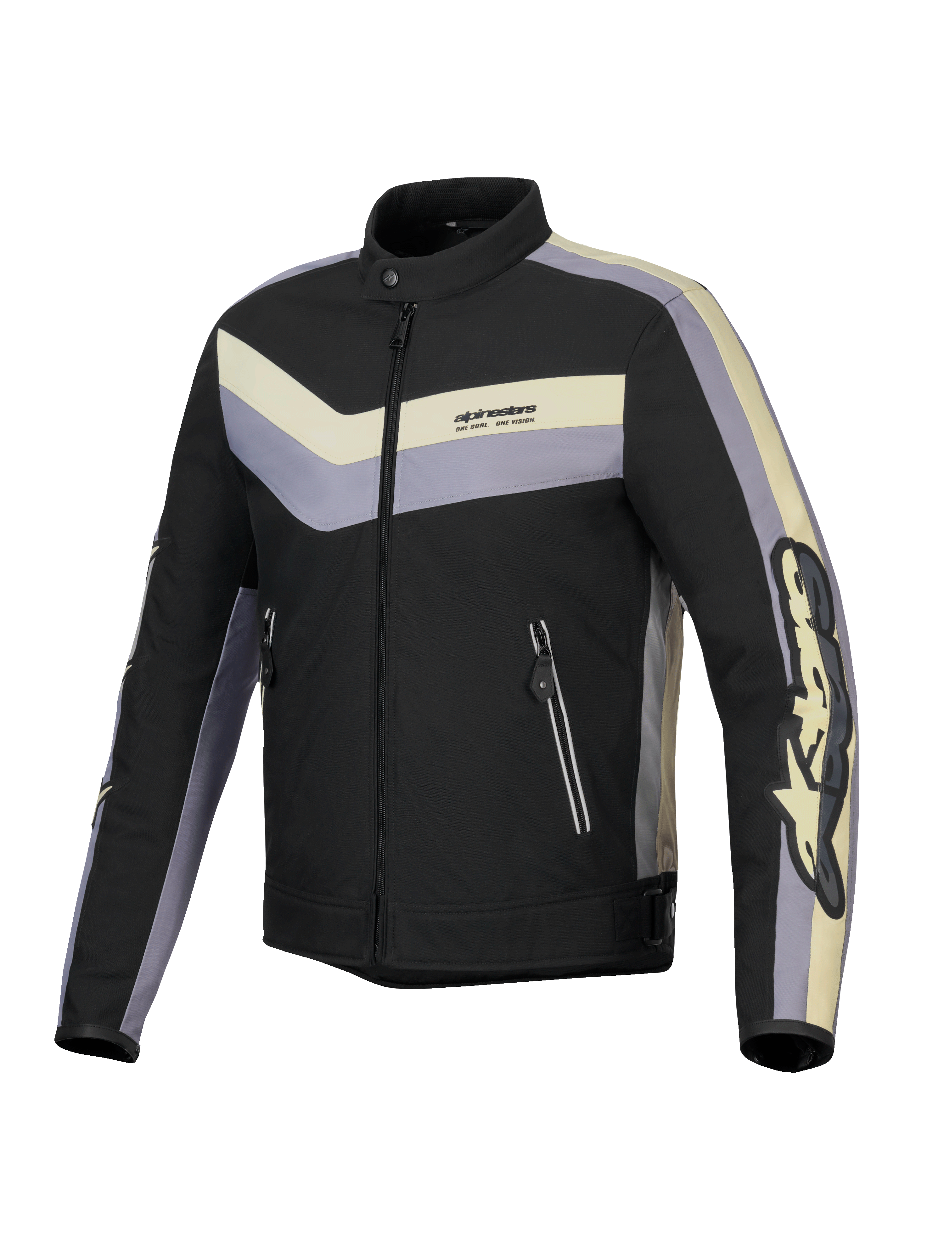 Alpinestars Kurtka T-Dyno Water Resistant, męska motocyklowa kurtka tekstylna w kolorze czarnym, ciemnoszarym i écru, certyfikowana CE, styl vintage
