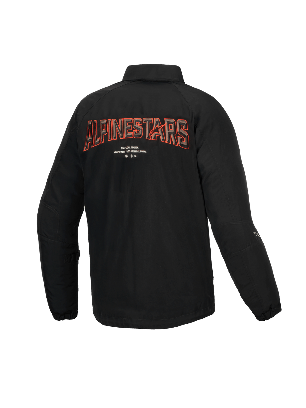 Alpinestars Kurtka Revved Water Resistant, czarna męska kurtka motocyklowa urban, haft 3D na plecach, certyfikat CE klasy A