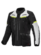 Alpinestars Bogota' Pro Drystar®, męska kurtka motocyklowa adventure touring, czarna i szara z żółtym fluo, membrana Drystar®, certyfikat CE
