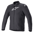 Kurtka Alpinestars RX-3 Waterproof, czarna kurtka motocyklowa, techniczna konstrukcja Ripstop CORDURA, wysoki kołnierz z zamkiem błyskawicznym na całej długości, boczne kieszenie zapinane na zamek, białe logo Alpinestars na klatce piersiowej i ramionach, dopasowany krój szosowy