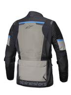 Alpinestars Andes Air Drystar® Kurtka Andes Air Drystar®, męska turystyczna kurtka motocyklowa, widok z tyłu przedstawiający rozległą wentylację z siatki 2D i dużą kieszeń na przechowywanie, czarna, szara i jasnoniebieska, certyfikat CE