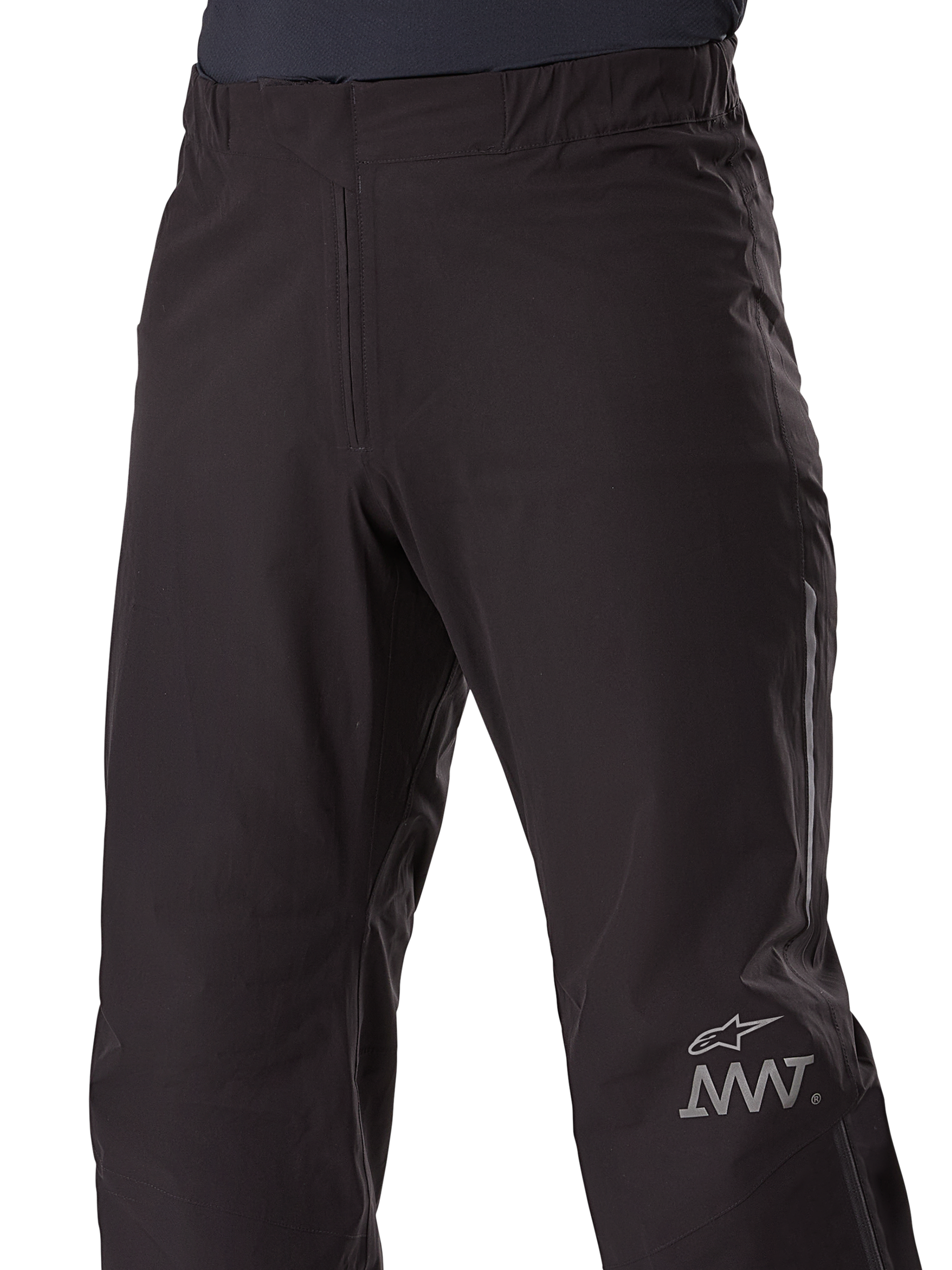 Alpinestars AMT-8 Stretch Drystar® XF Pant Liner, motocyklowa podpinka do spodni, czarna, z gwiazdą Alpinestars i logo AMT na nogawce, elastyczny pas, gładka wodoodporna konstrukcja tekstylna