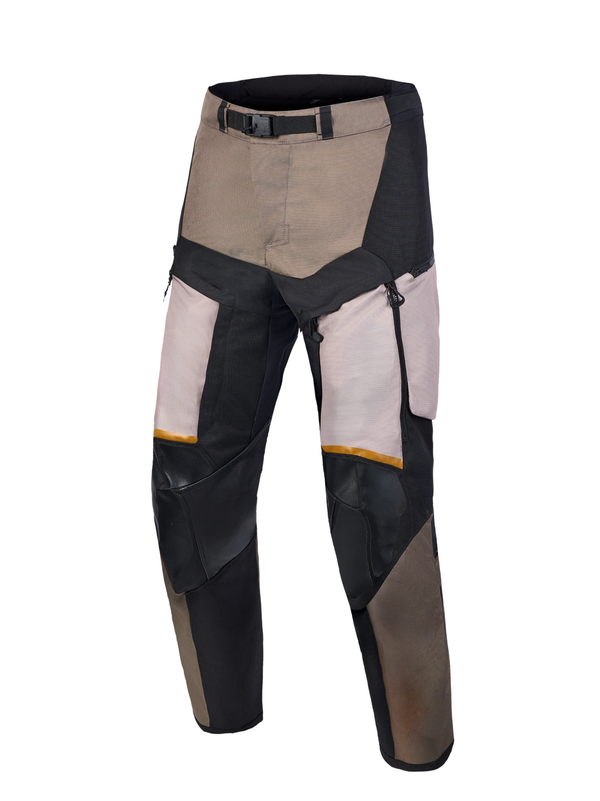Alpinestars Harok V2 Drystar, spodnie motocyklowe adventure, aluminiowe, orzechowe i czarne, certyfikowane CE, z wodoodporną wkładką Drystar i bezpośrednią wentylacją
