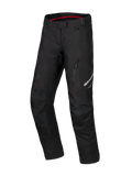 Alpinestars Honda ST-1 Waterproof Pants, motocyklowe spodnie turystyczne, czarne z czerwonymi detalami wewnątrz, kieszenie cargo na zamek na udach, ergonomiczne, profilowane nogawki ze wzmocnionymi kolanami, tekstylna wodoodporna odzież typu adventure
