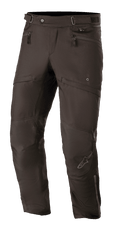 Alpinestars AST-1 V2 Waterproof Pants, czarne spodnie motocyklowe turystyczne, wytrzymała tkanina tekstylna, kieszenie na zamek, regulowany pas, profilowana konstrukcja kolan z subtelnym logo gwiazdy, stylowa odzież na każdą pogodę