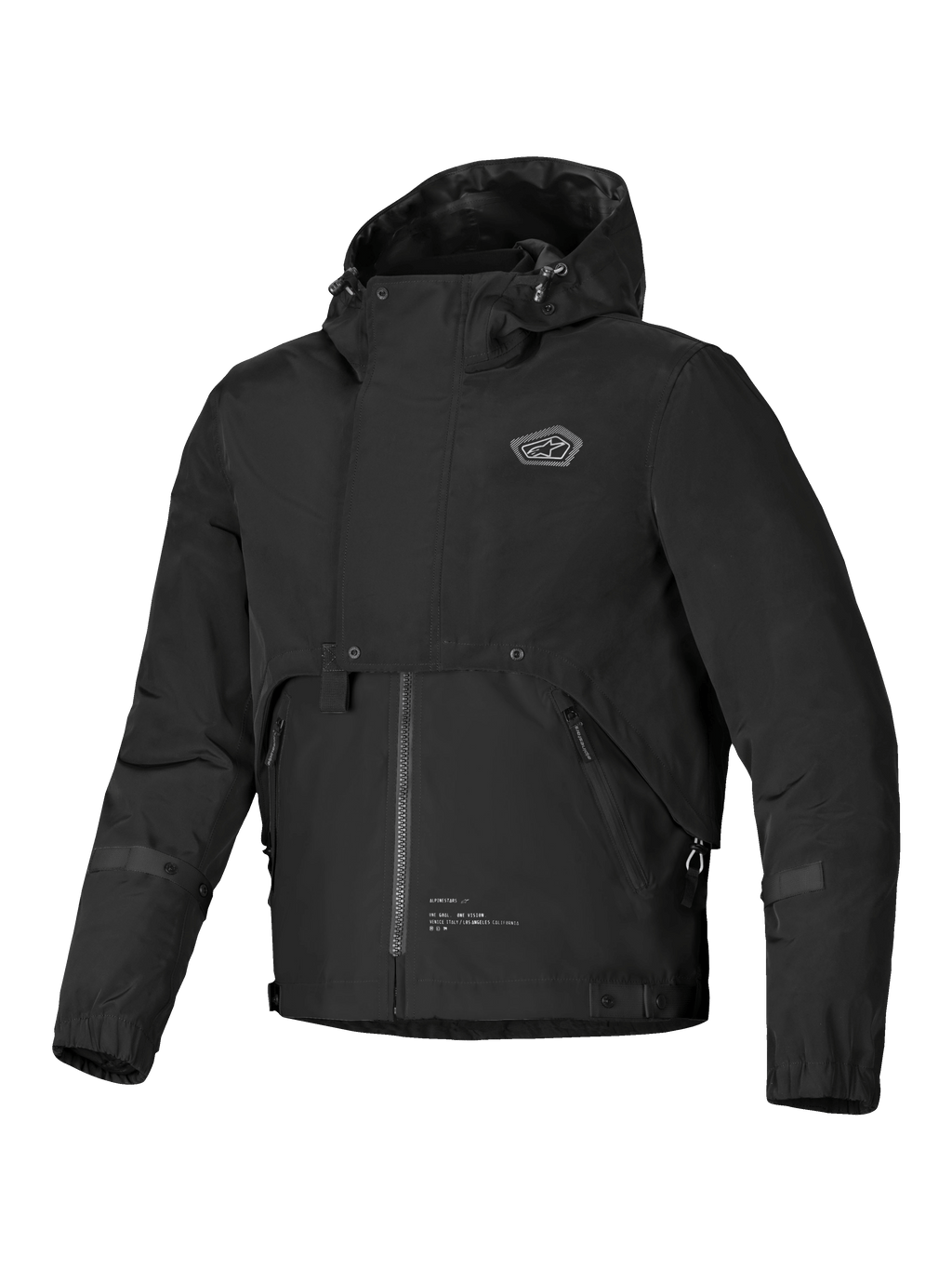 Alpinestars Parka Mootant Wodoodporna, męska czarna kurtka motocyklowa urban z kapturem i modułową konstrukcją, certyfikat CE