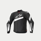 Alpinestars Kurtka T-GP Plus R V4, czarna i biała tekstylna kurtka motocyklowa sportowa, certyfikowana CE, z ochraniaczami ramion i kompatybilna z systemem Tech-Air