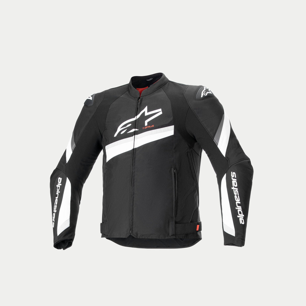 Alpinestars Kurtka T-GP Plus R V4, czarna i biała tekstylna kurtka motocyklowa sportowa, certyfikowana CE, z ochraniaczami ramion i kompatybilna z systemem Tech-Air