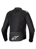 Alpinestars Viper Air V4, męska czarna kurtka motocyklowa tekstylna, panele z siatki, białe logo Astars na plecach